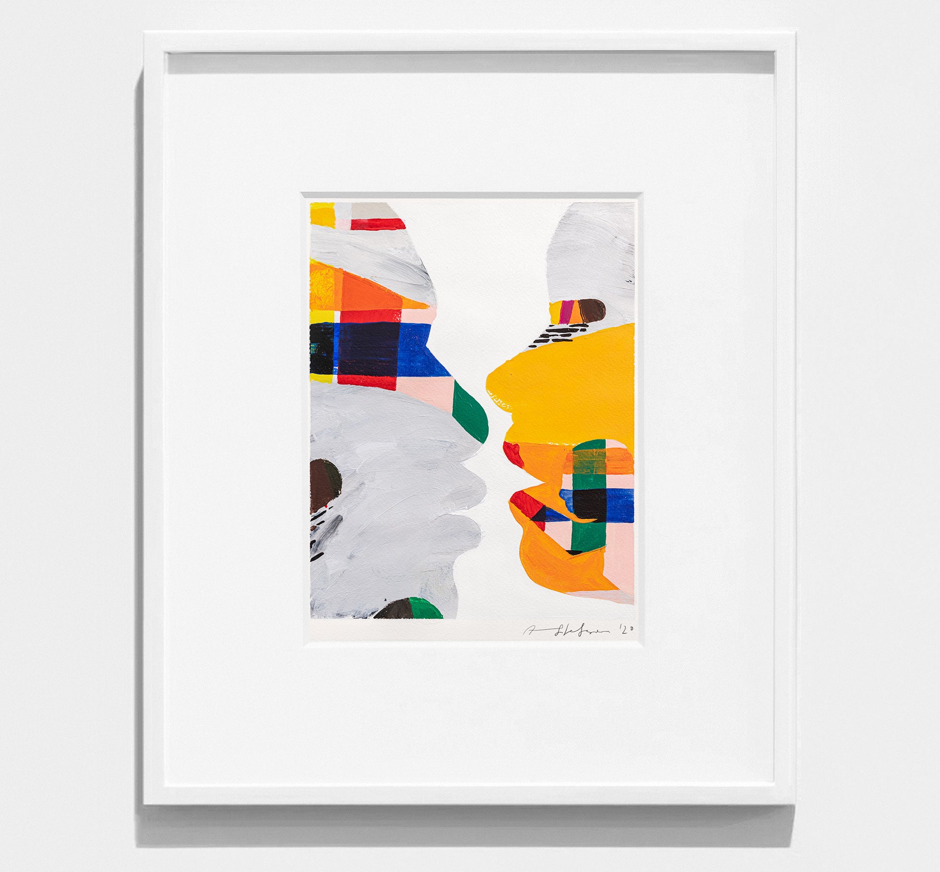 Bright,colourful, framed abstract painting 